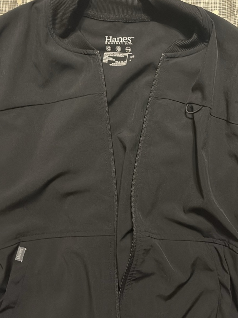 Hanes Women's Black Lightweight Bomber Jacket